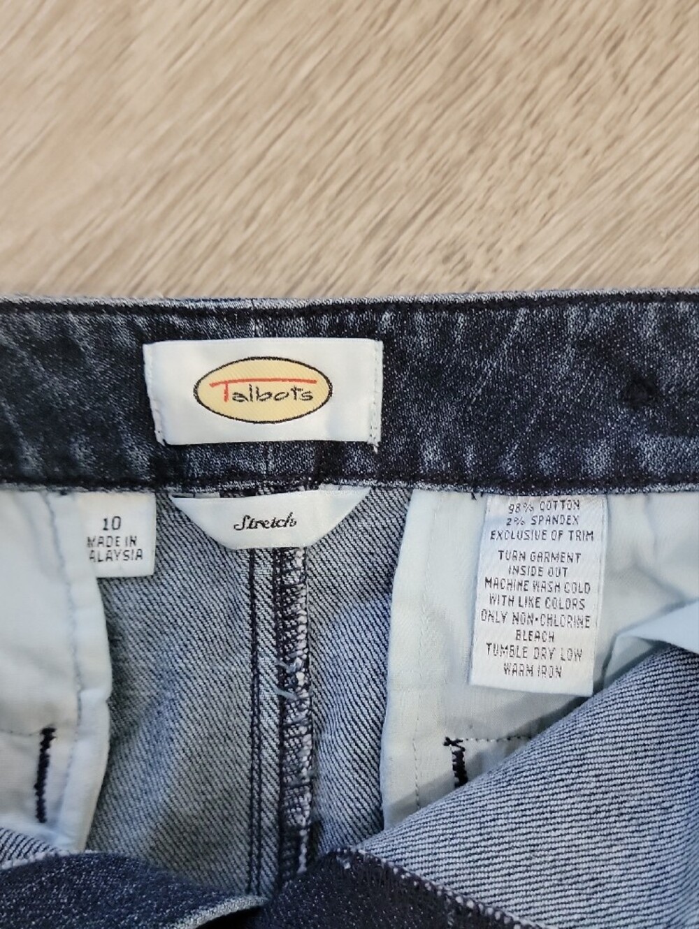 Talbots Blue Denim Mini Skirt with Stripe Waist Detail - Picture 10 of 10